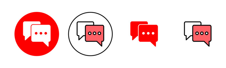 Chat icon set illustration. speech bubble sign and symbol. comment icon. message