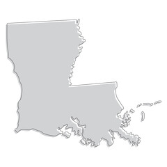 Louisiana state map. Map of the U.S. state of Louisiana.
