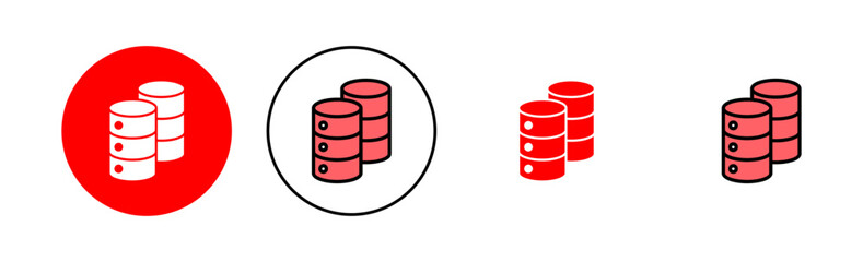 Database icon set illustration. database sign and symbol