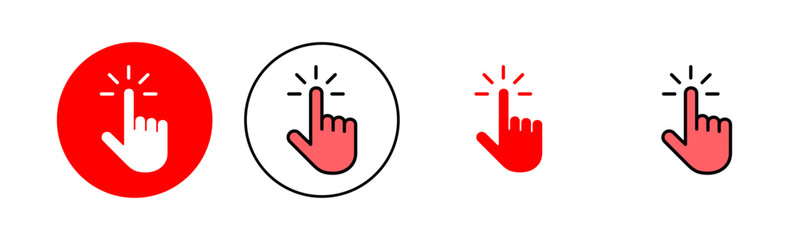 Hand cursor icon set illustration. cursor sign and symbol. hand cursor icon clik