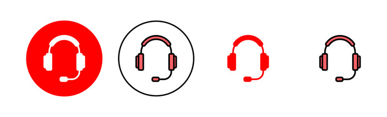 Headphone icon set illustration. Headphone sign and symbol