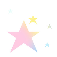 Cute stars in multicolor transparency PNG