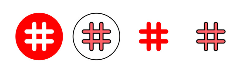 Hashtag icon set illustration. hashtag sign and symbol