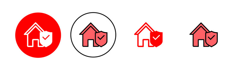 home insurance icon set illustration. home protection sign and symbol