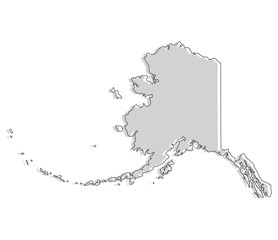 Alaska state map.Map of Alaska.