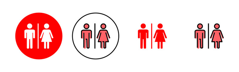 Toilet icon set illustration. Girls and boys restrooms sign and symbol. bathroom sign. wc, lavatory