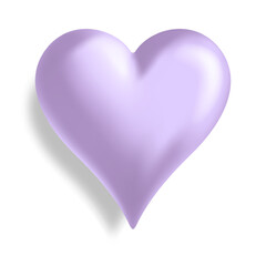 A classic violet heart on white backdrop, the universal symbol of love, is a popular design element for Valentines Day greeting cards - 735542370