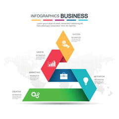 
Infographic vector, graph. presentation. Business concepts, parts, steps, processes. Visualization of infographic data. Startup template. - Vector

