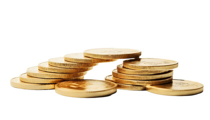 stack of coins isolated on white background png