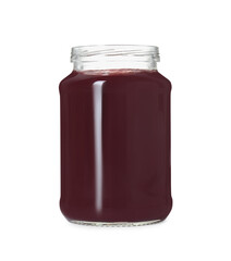 Baby food. Tasty healthy puree in jar isolated on white