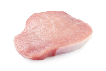 Piece of raw pork isolated on white
