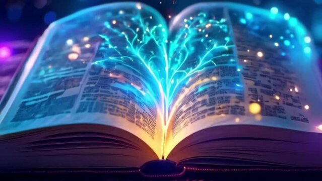 open book with lights background