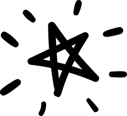star 5 points, shine effect, bintang doodle