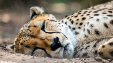 Cheetah Taking a Rest in the Shade after Sprinting