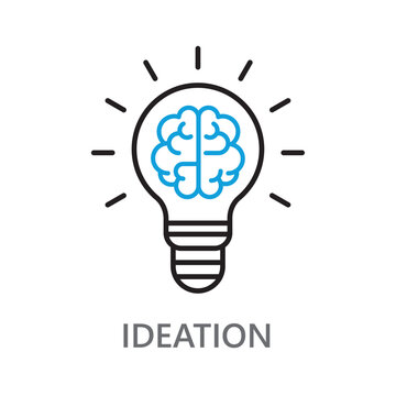 ideation icon. head office icon. Line vector icon on white background. Editable linear style stroke. 