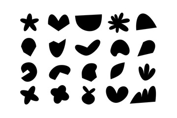 Editable collection of abstract vector shapes. DIY graphic kit to create your own aesthetic art and design. Use on printable product, presentation, infographics, content, publication, packaging, UI