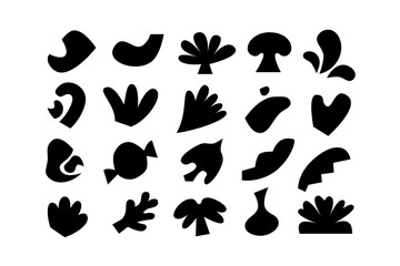 Editable collection of abstract vector shapes. DIY graphic kit to create your own aesthetic art and design. Use on printable product, presentation, infographics, content, publication, packaging, UI