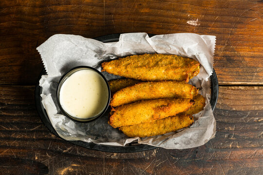deep fried pickle spears