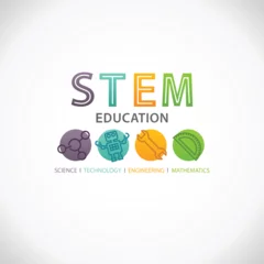 Fotobehang STEM Education Concept Logo. Science Technology Engineering Mathematics. © arrow