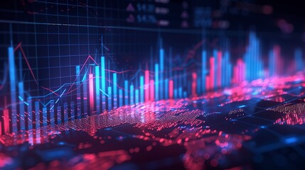 Candlestick chart and data of world financial stock market - obrazy, fototapety, plakaty