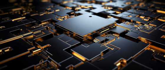 futuristic circuit board background, future technology, abstract and minimalistic design - obrazy, fototapety, plakaty