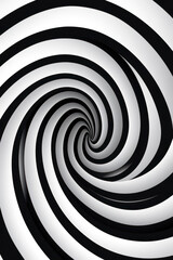 Dynamic Illusion: Abstract Black and White Swirls - Hypnotic Graphic Illustration with Optical Effect and Geometric Stripe Curve