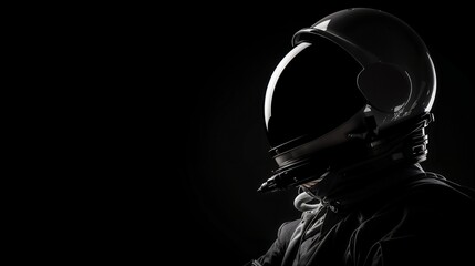 Fototapeta na wymiar Astronaut Helmet in Dramatic Monochrome