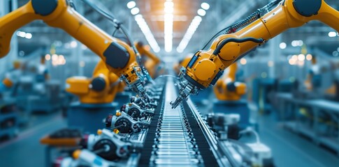 From robotic precision to autonomous integration: A revolutionary journey in manufacturing. - obrazy, fototapety, plakaty