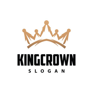 Crown logo design simple beautiful luxury jewelry king and queen princess royal templet illustration
