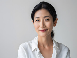 Fototapeta premium 落ち着いた雰囲気を漂わせる日本人女性の自然な笑顔