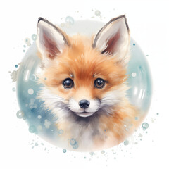 little fox with bubble