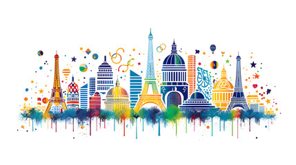 パリ2024オリンピックへの色彩豊かな街並み