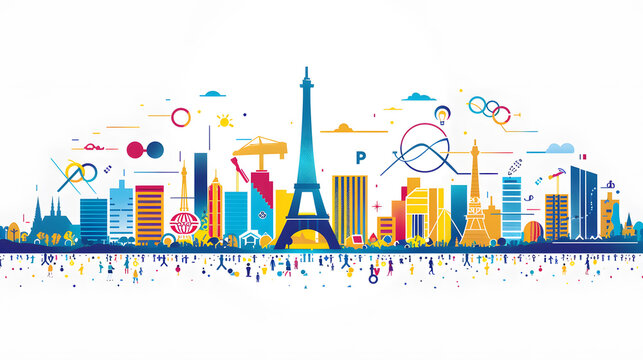 パリ2024オリンピックへの色彩豊かな街並み