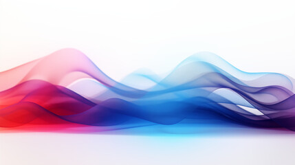 Abstract red blue purple dynamic smooth wave isolated white background