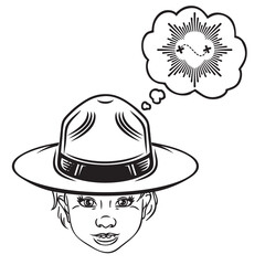 Boy scout dreaming of an award award