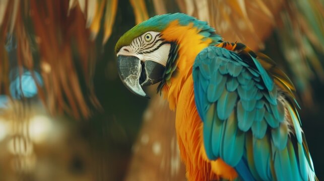 Vibrant Parrot with Colorful Plumage AI Generated.