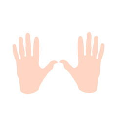 Vector hands on a white background