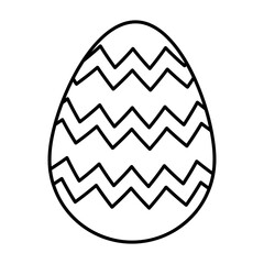 Easter egg. Cute doodle decorative egg. Vector linear illustration.
