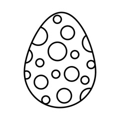 Easter egg. Cute doodle decorative egg. Vector linear illustration.