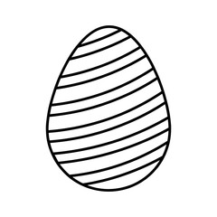 Easter egg. Cute doodle decorative egg. Vector linear illustration.