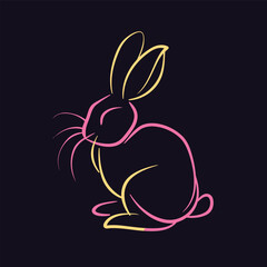 Vector line art rabbit