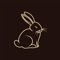 Vector line art rabbit