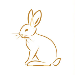 Vector silhouette rabbit symbol logo