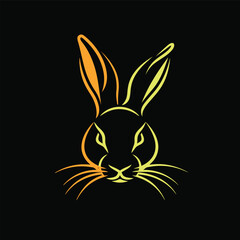 Vector line art rabbit