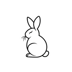 Vector line art rabbit