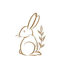 Vector silhouette rabbit symbol logo