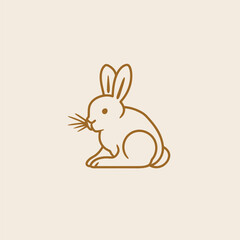 Vector line art rabbit