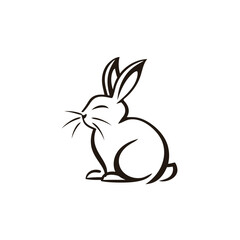 Vector line art rabbit
