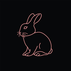 Vector line art rabbit