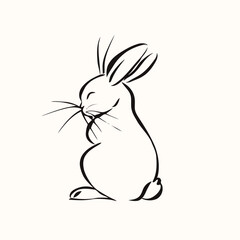 Vector line art rabbit